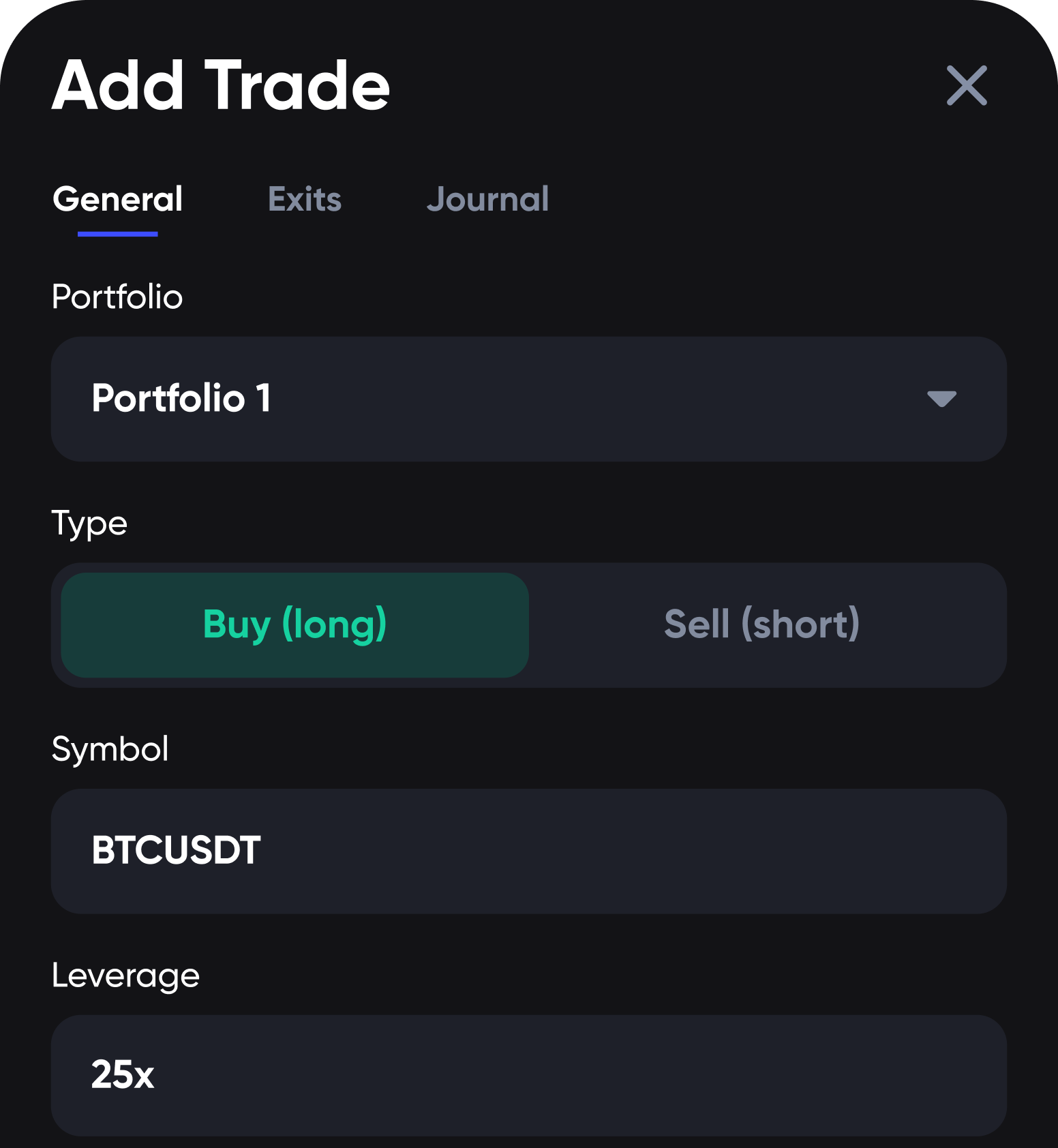 Example of a Paper Trade being added.