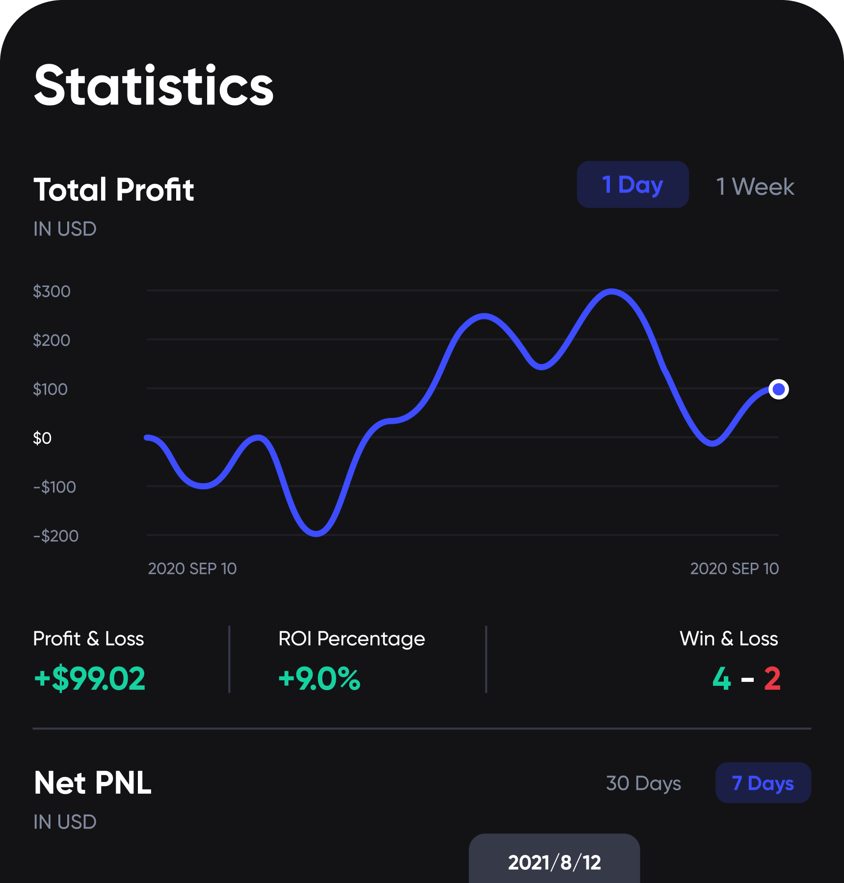A screenshot of UltraTrader's Trading Journal features for mobile.