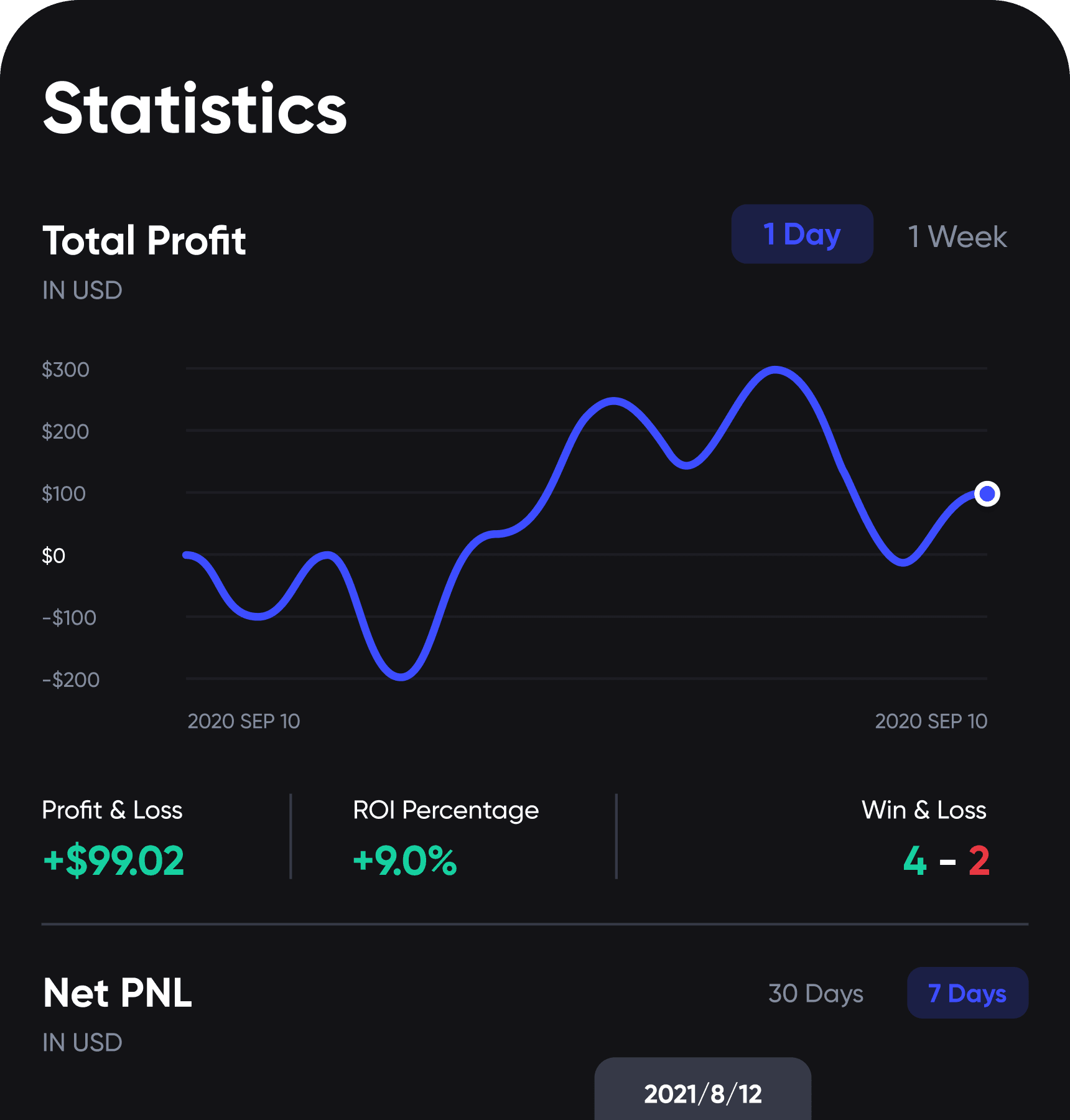 A screenshot of UltraTrader's Trading Journal features for mobile.