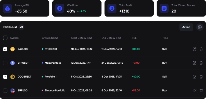 live trades screenshot dark
