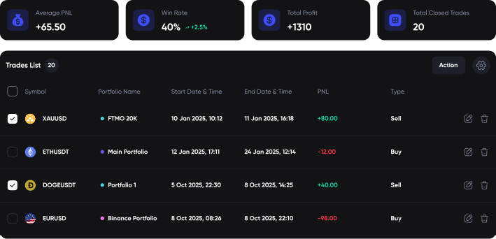 live trades screenshot dark